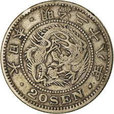 Moneta, Giappone, Mutsuhito, 20 Sen, 1895, BB, Argento, KM:24