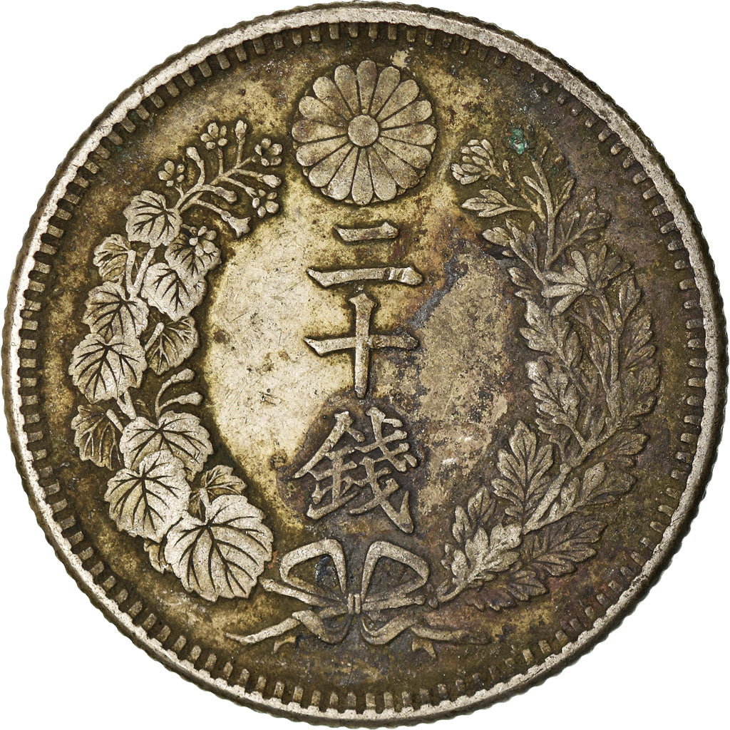 Moneta, Giappone, Mutsuhito, 20 Sen, 1897, BB, Argento, KM:24