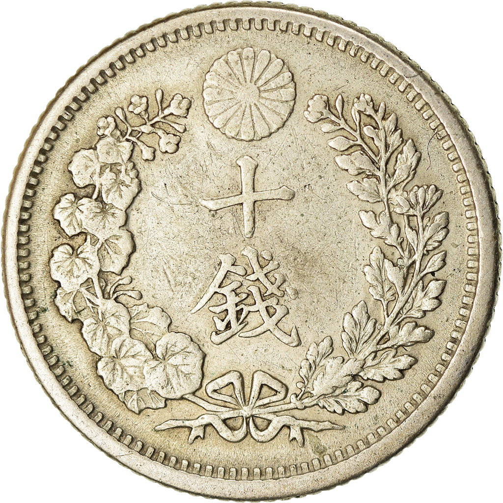 Moneta, Giappone, Mutsuhito, 10 Sen, 1905, BB, Argento, KM:23