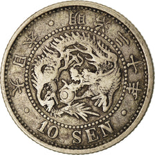 Moneta, Giappone, Mutsuhito, 10 Sen, 1887, BB, Argento, KM:23