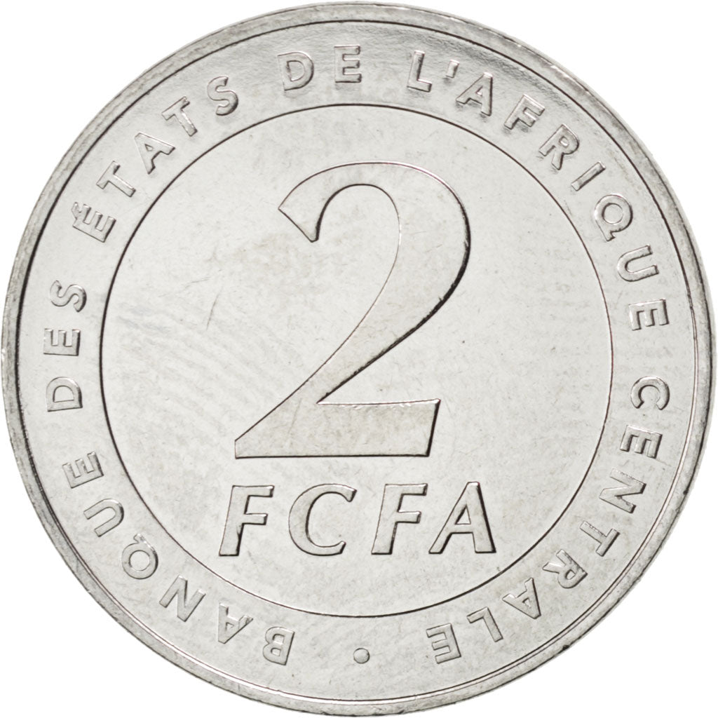 CENTRAL AFRICAN STATES, 2 Francs, 2006, Paris, KM #17, MS(63), Stainless Steel,.