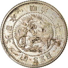 Moneta, Giappone, Mutsuhito, 10 Sen, 1887, SPL-, Argento, KM:23