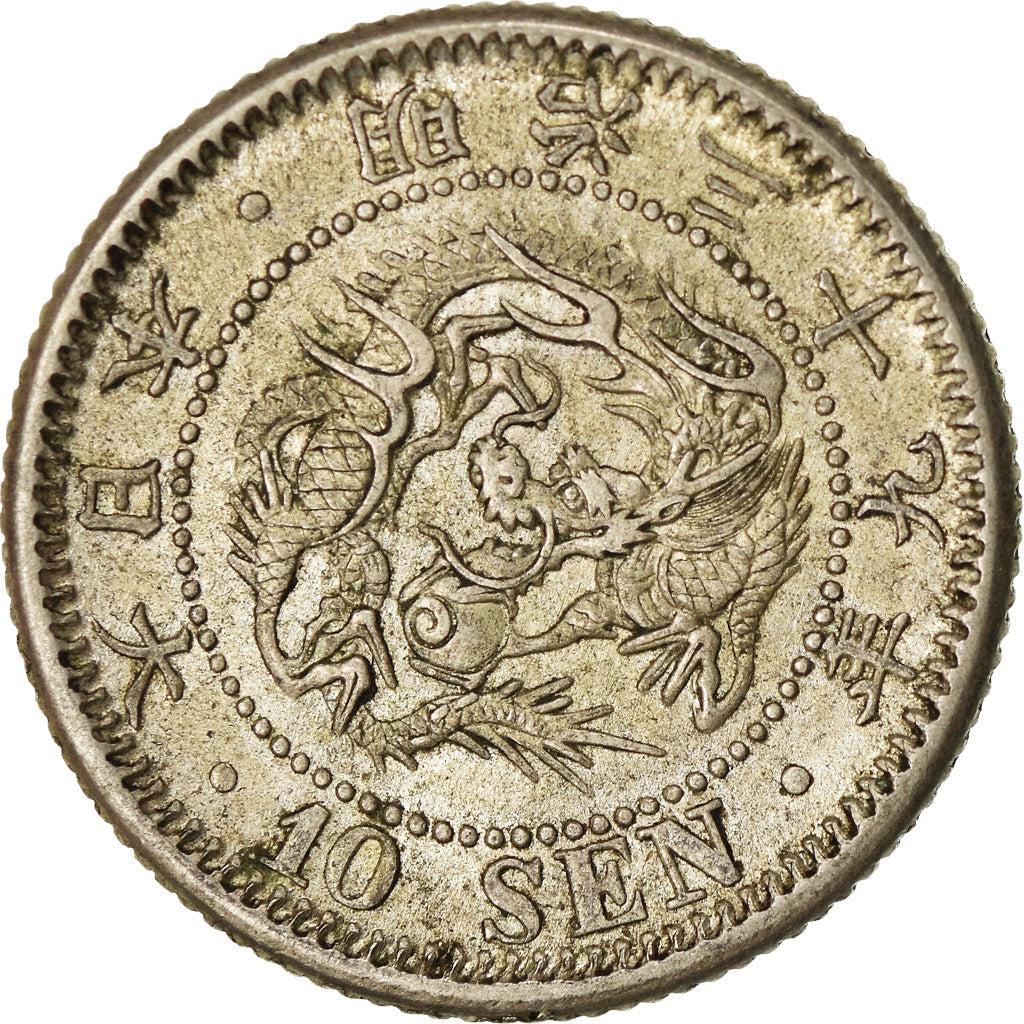 Coin, Japan, Mutsuhito, 10 Sen, 1906, AU(50-53), Silver, KM:23