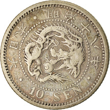 Moneta, Giappone, Mutsuhito, 10 Sen, 1885, MB+, Argento, KM:23