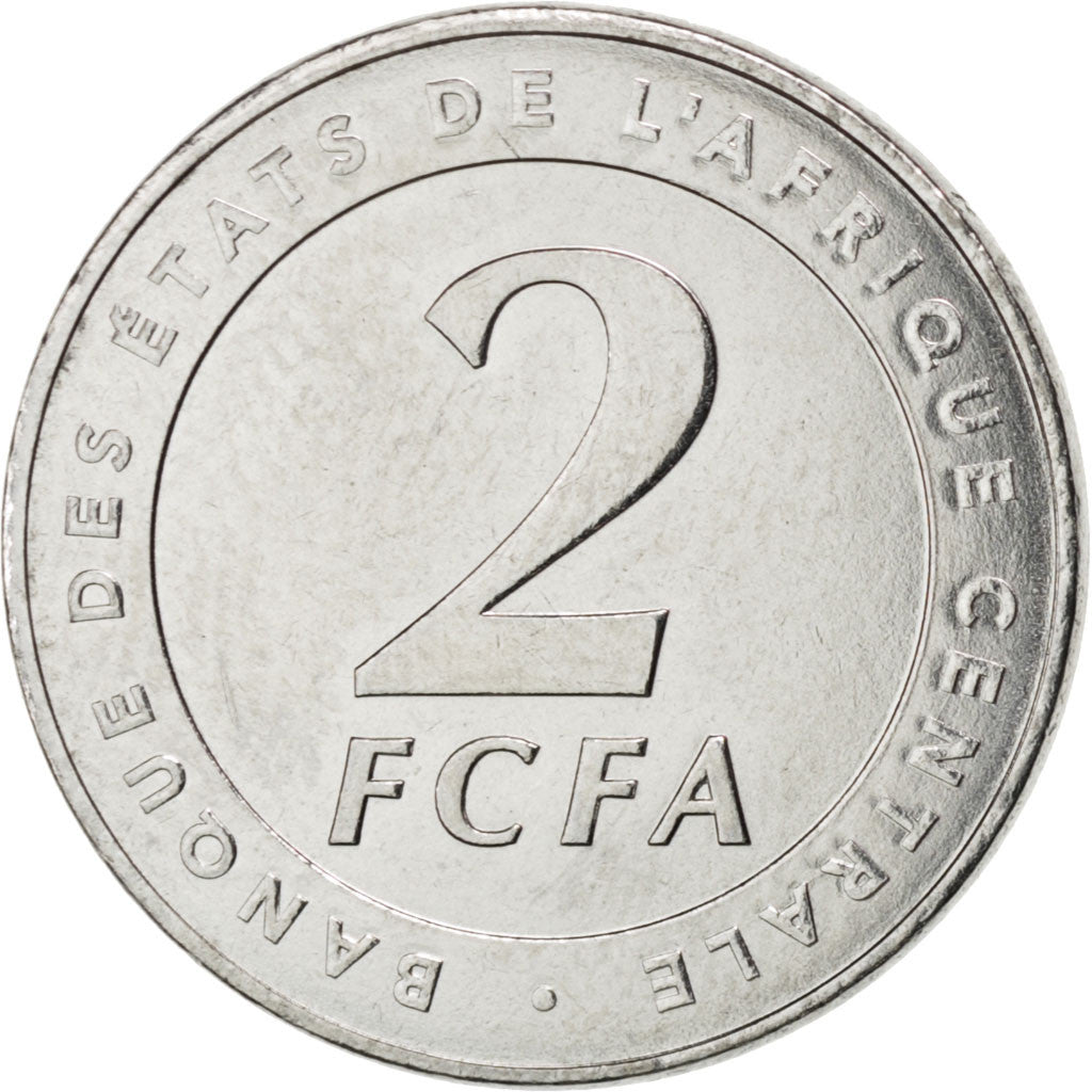 CENTRAL AFRICAN STATES, 2 Francs, 2006, Paris, KM #17, MS(63), Stainless Steel,.