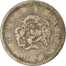 Moneta, Giappone, Mutsuhito, 10 Sen, 1885, MB+, Argento, KM:23