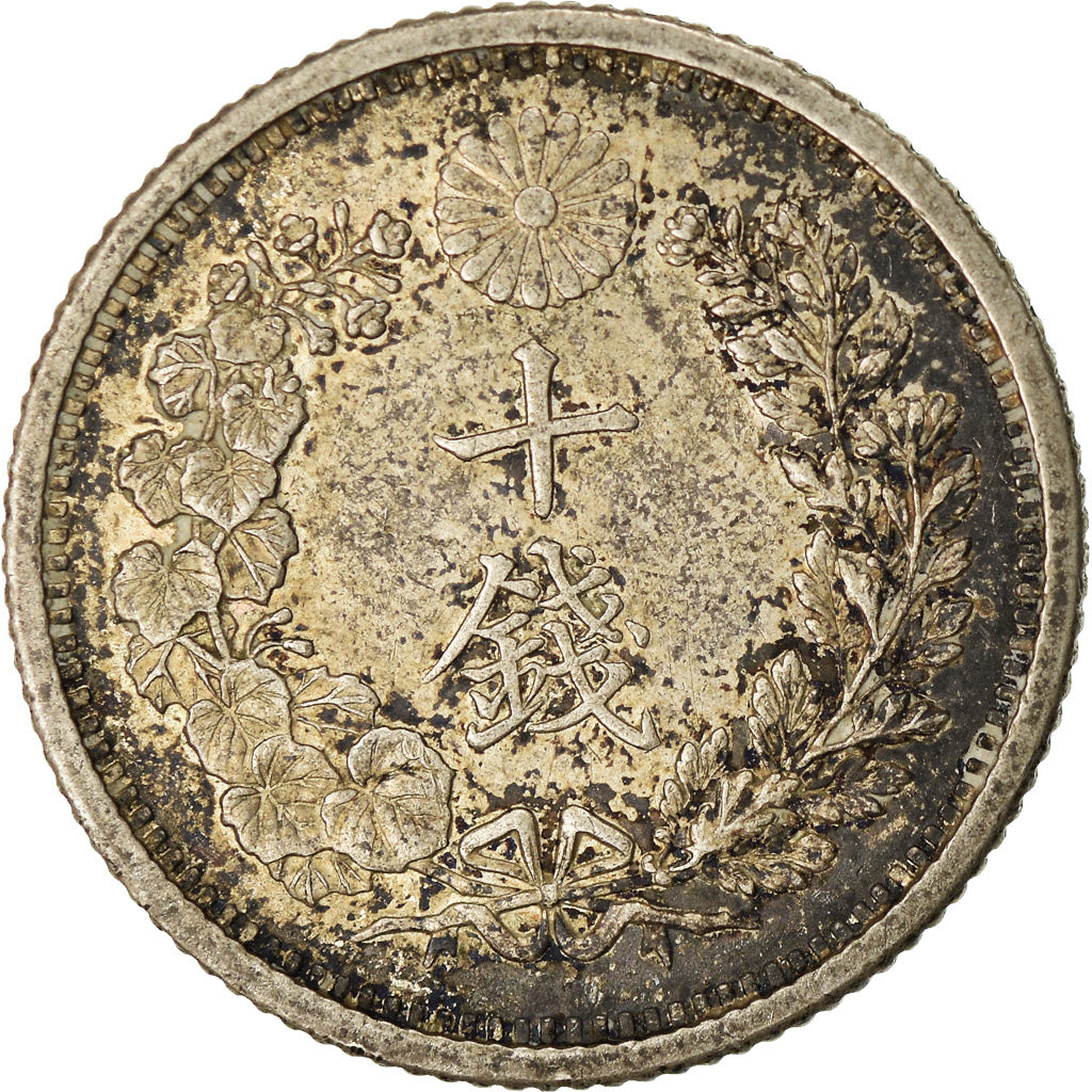 Moneta, Giappone, Mutsuhito, 10 Sen, 1904, BB+, Argento, KM:23