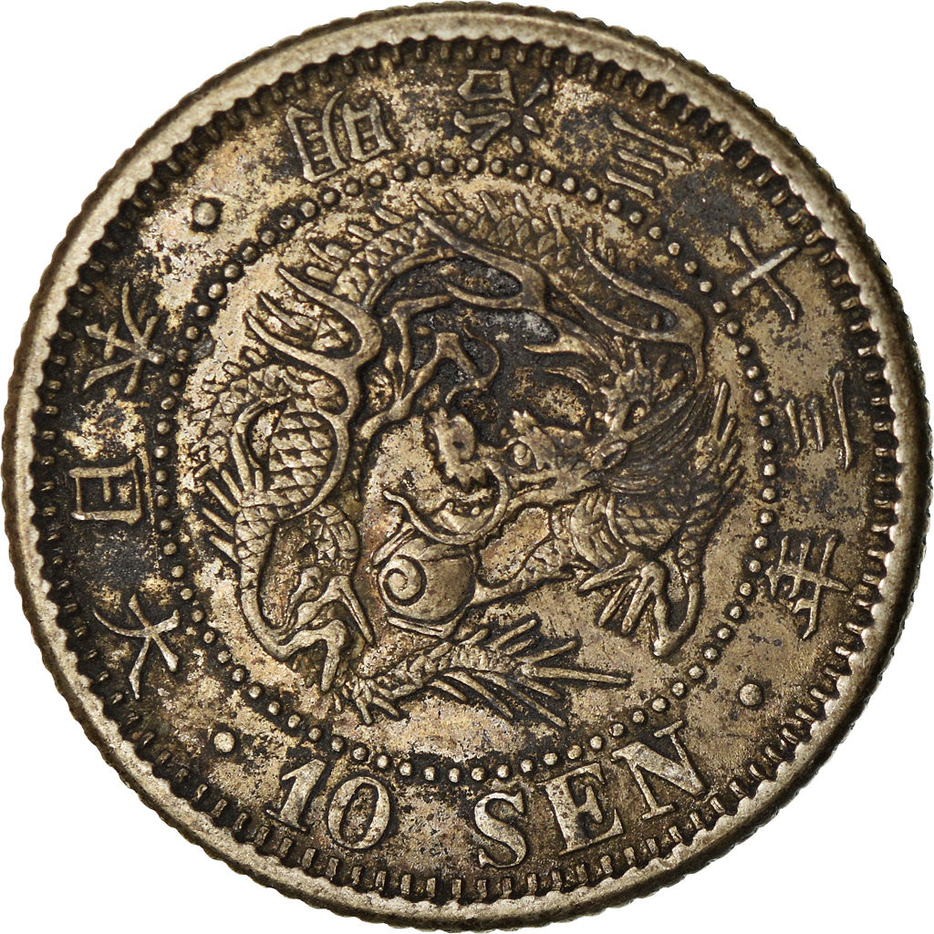 Coin, Japan, Mutsuhito, 10 Sen, 1900, AU(50-53), Silver, KM:23