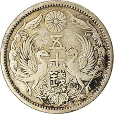 Moneta, Giappone, Yoshihito, 50 Sen, 1923, BB, Argento, KM:46
