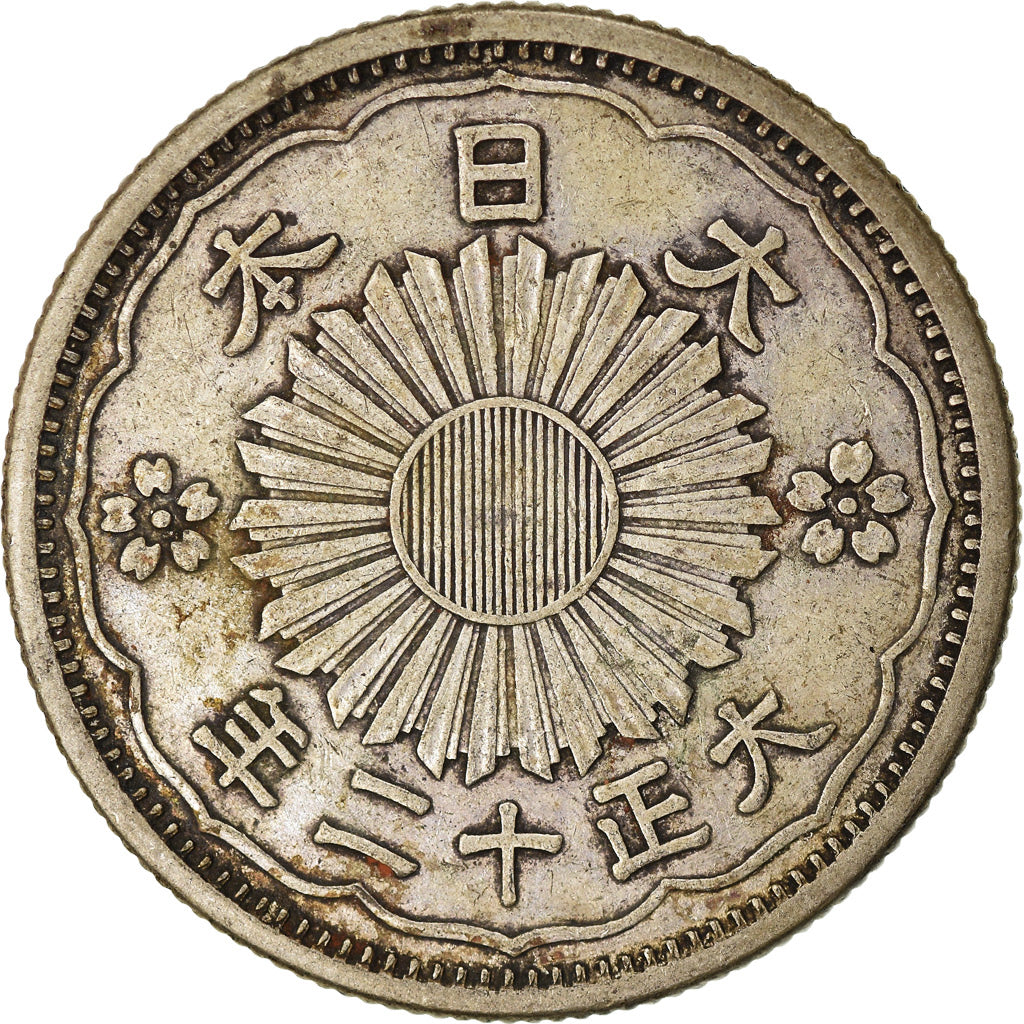 Coin, Japan, Yoshihito, 50 Sen, 1923, AU(50-53), Silver, KM:46
