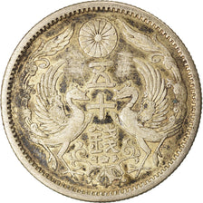 Münze, Japan, Yoshihito, 50 Sen, 1923, SS+, Silber, KM:46