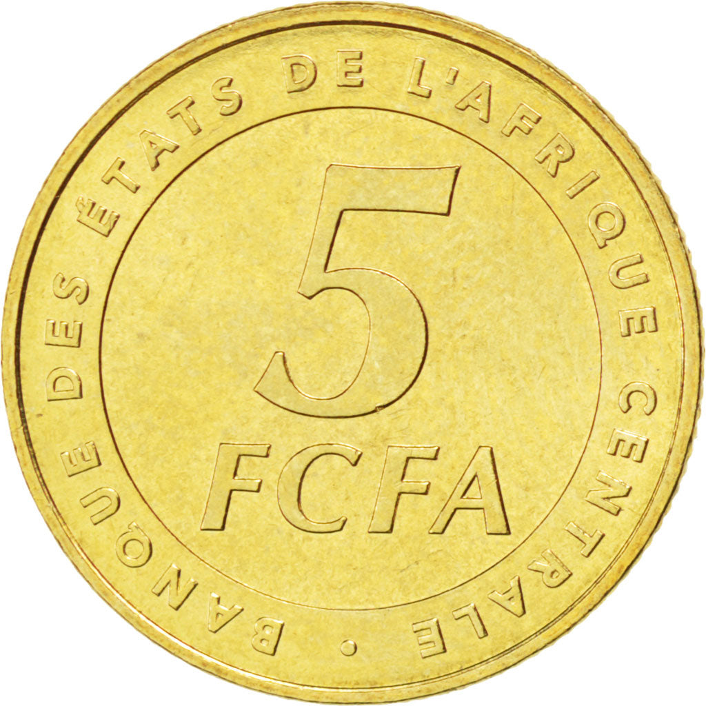 CENTRAL AFRICAN STATES, 5 Francs, 2006, Paris, KM #18, MS(63), Brass, 15.9, 2.40