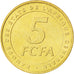 CENTRAL AFRICAN STATES, 5 Francs, 2006, Paris, KM #18, MS(63), Brass, 15.9, 2.40