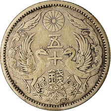 Coin, Japan, Yoshihito, 50 Sen, 1923, AU(50-53), Silver, KM:46