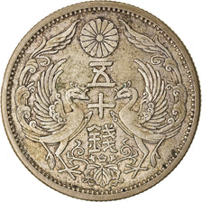Coin, Japan, Yoshihito, 50 Sen, 1923, AU(50-53), Silver, KM:46