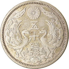 Coin, Japan, Yoshihito, 50 Sen, 1923, AU(50-53), Silver, KM:46