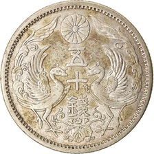 Coin, Japan, Yoshihito, 50 Sen, 1923, AU(50-53), Silver, KM:46