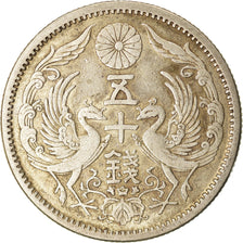 Coin, Japan, Yoshihito, 50 Sen, 1923, AU(50-53), Silver, KM:46
