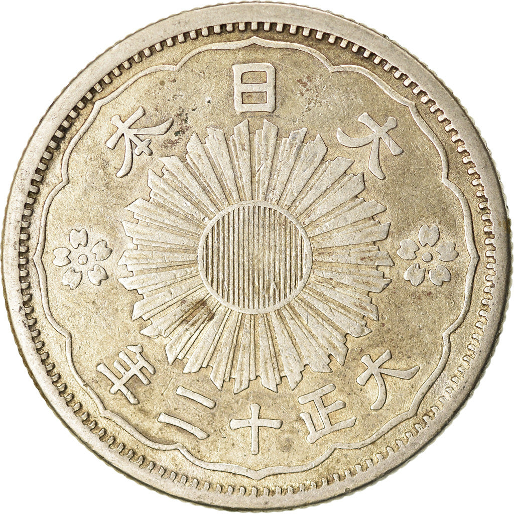 Coin, Japan, Yoshihito, 50 Sen, 1923, AU(50-53), Silver, KM:46