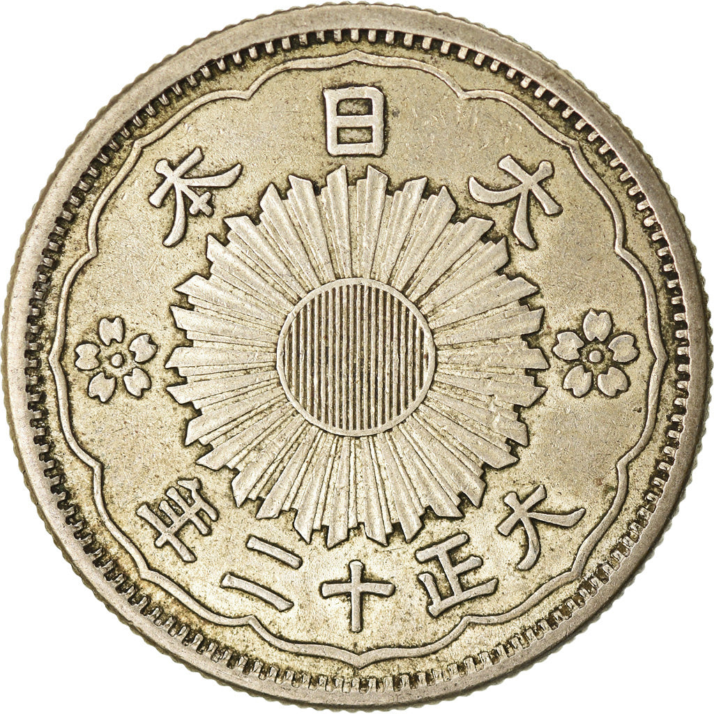 Coin, Japan, Yoshihito, 50 Sen, 1923, AU(50-53), Silver, KM:46