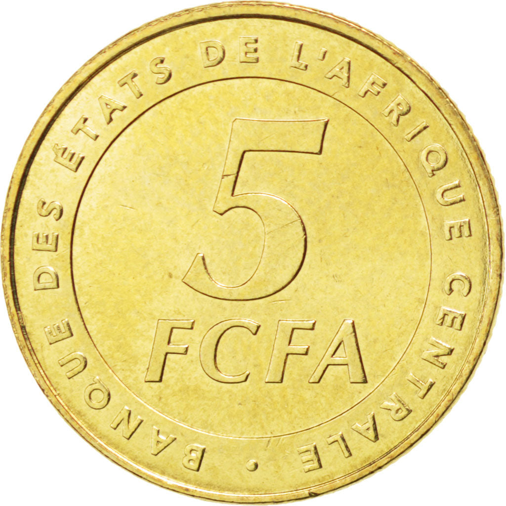 CENTRAL AFRICAN STATES, 5 Francs, 2006, Paris, KM #18, MS(63), Brass, 15.9, 2.33
