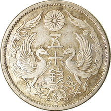 Moneta, Giappone, Yoshihito, 50 Sen, 1923, SPL-, Argento, KM:46