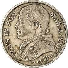 Münze, Italien Staaten, PAPAL STATES, Pius IX, 2 Lire, 1867, Roma, S+, Silber