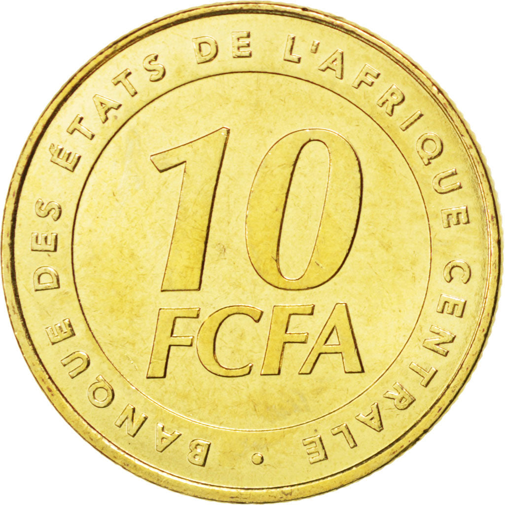 CENTRAL AFRICAN STATES, 10 Francs, 2006, Paris, KM #19, MS(63), Brass, 17.9,...