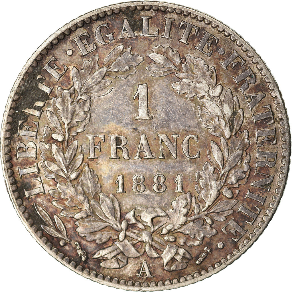 Munten, Frankrijk, Cérès, Franc, 1881, Paris, ZF, Zilver, KM:822.1