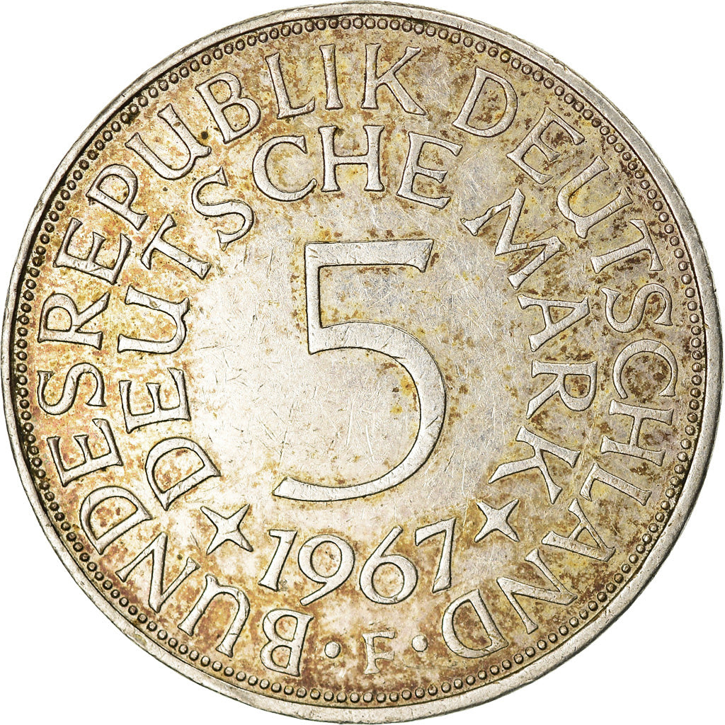 Monnaie, République fédérale allemande, 5 Mark, 1967, Stuttgart, TTB+