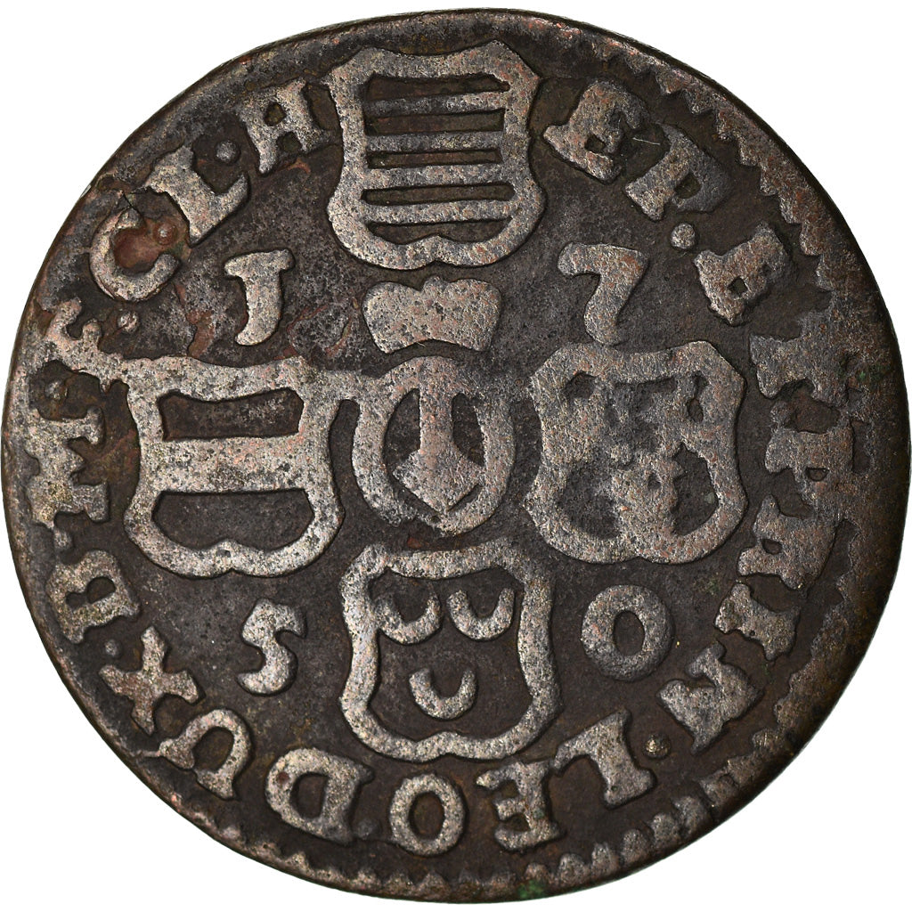 Monnaie, LIEGE, John Theodore, Liard, 1750, Liege, TB, Cuivre, KM:155