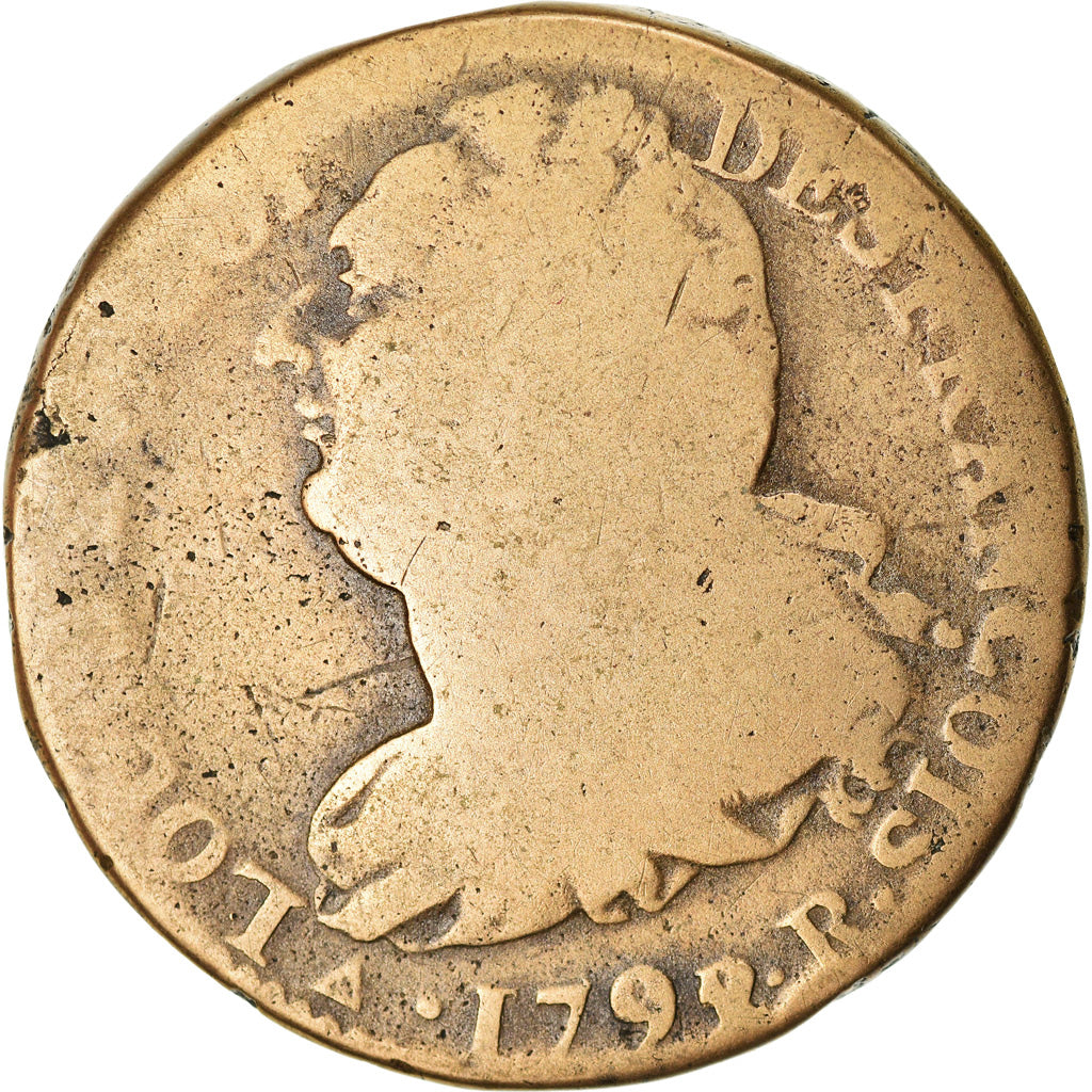 Coin, France, Louis XVI, 2 Sols, 1792/1, Orléans, F(12-15), Bronze, Gadoury:25