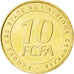 Coin, Central African States, 10 Francs, 2006, MS(63), Brass, KM:19