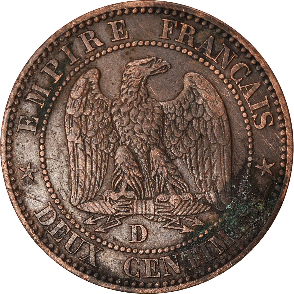 Coin, France, Napoleon III, Napoléon III, 2 Centimes, 1855, Lyon, EF(40-45)