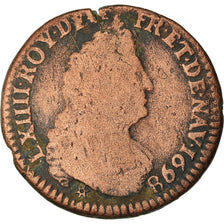 Münze, Frankreich, Louis XIV, Liard de France au buste âgé, troisième type