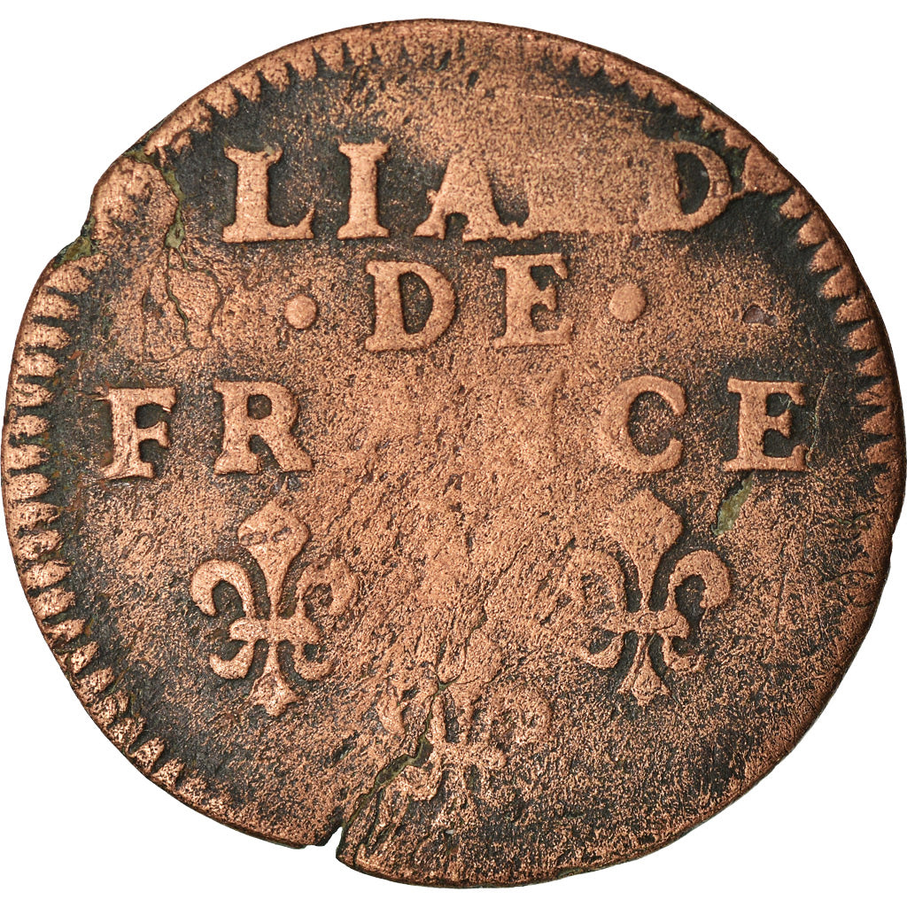 Münze, Frankreich, Louis XIV, Liard de France au buste âgé, troisième type