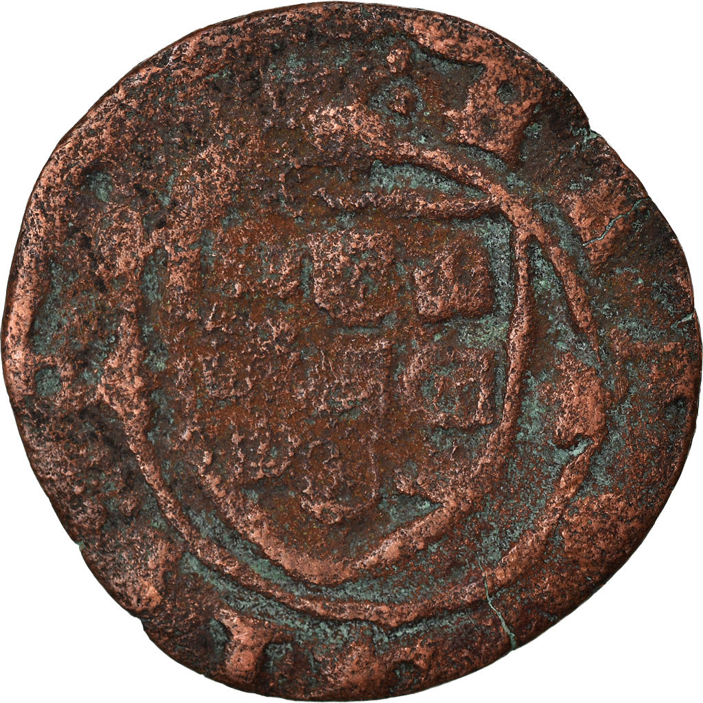 Moneda, Portugal, Alfonso V, Ceitil, 1438-1481, BC+, Cobre