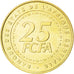 CENTRAL AFRICAN STATES, 25 Francs, 2006, Paris, KM #20, MS(63), Brass, 22.7,...