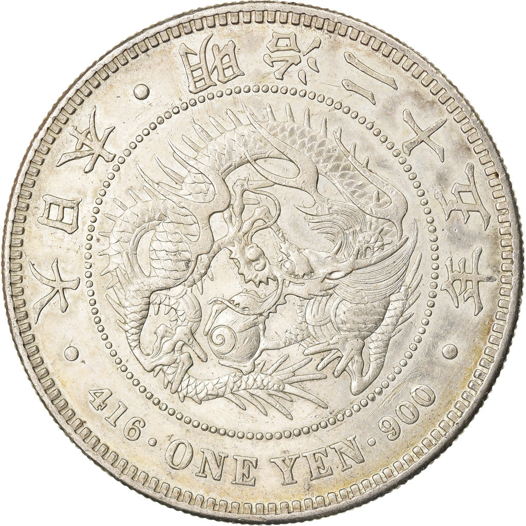 Moneta, Giappone, Mutsuhito, Yen, 1892, BB+, Argento, KM:A25.3