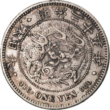 Coin, Japan, Mutsuhito, Yen, 1892, EF(40-45), Silver, KM:A25.3