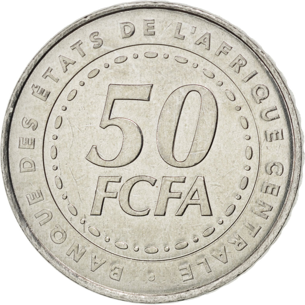 Coin, Central African States, 50 Francs, 2006, MS(63), Stainless Steel, KM:21