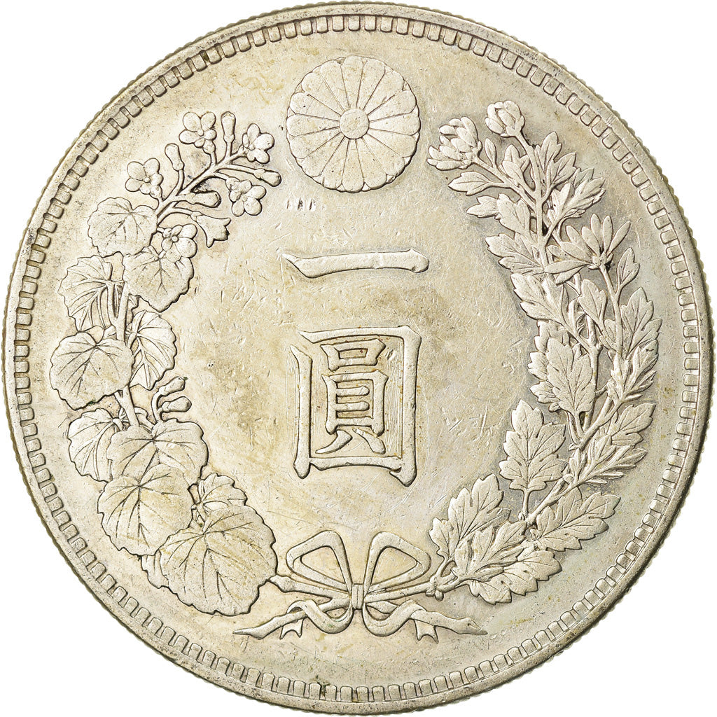 Moeda, Japão, Mutsuhito, Yen, 1891, AU(50-53), Prata, KM:A25.3