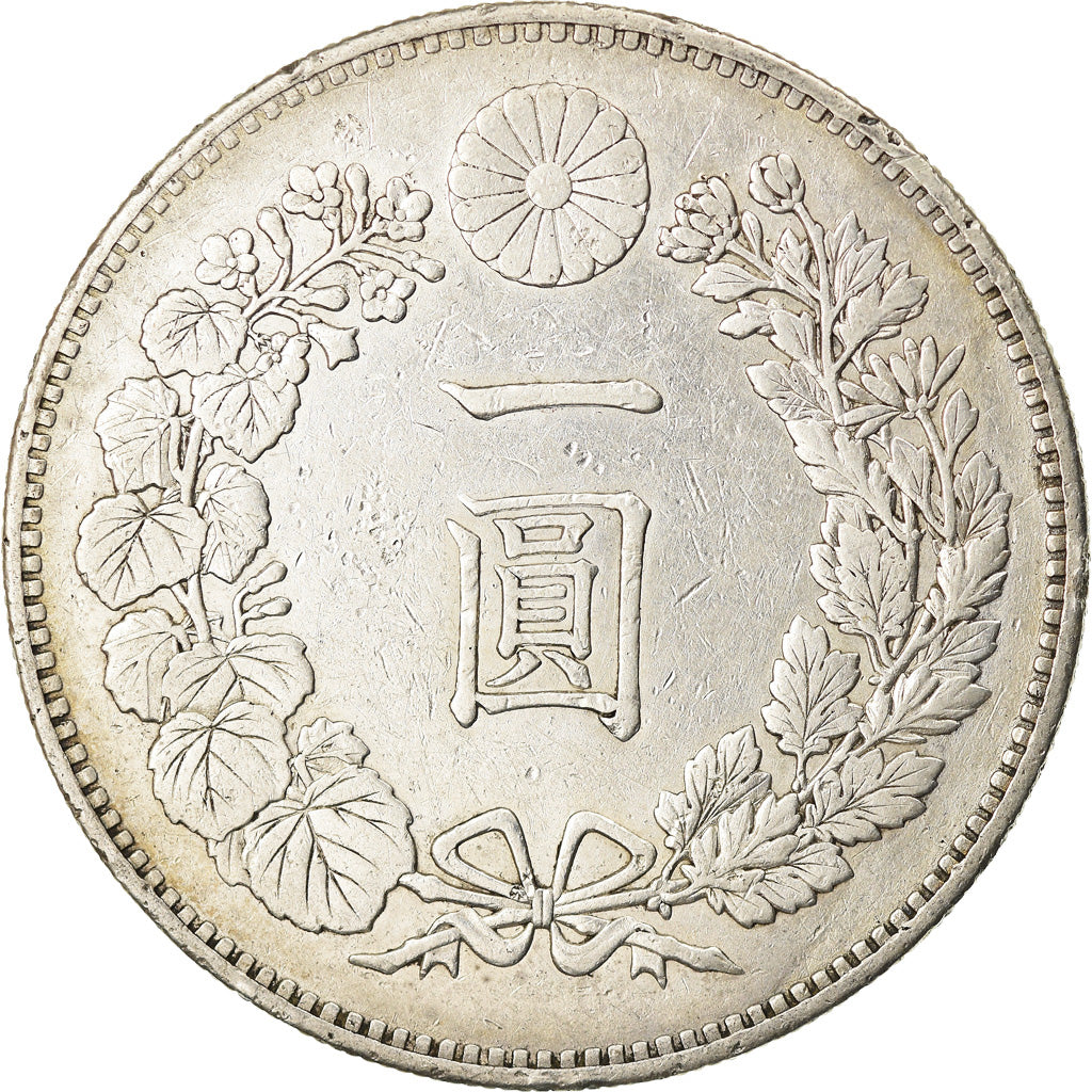 Coin, Japan, Mutsuhito, Yen, 1889, AU(50-53), Silver, KM:A25.3