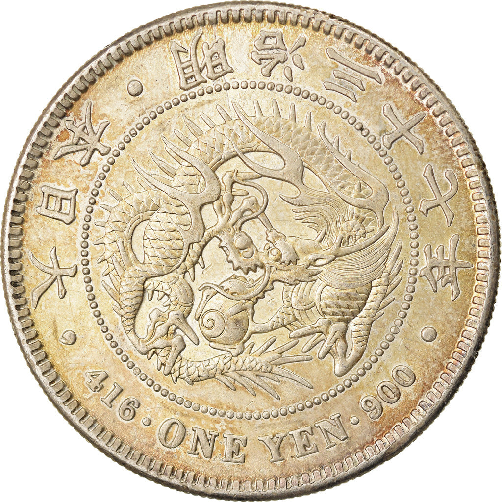 Coin, Japan, Mutsuhito, Yen, 1904, AU(55-58), Silver, KM:A25.3