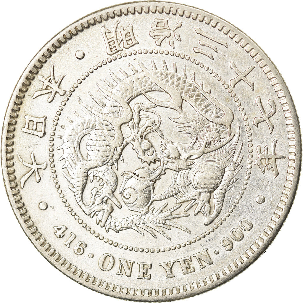 Moneta, Giappone, Mutsuhito, Yen, 1904, BB+, Argento, KM:A25.3
