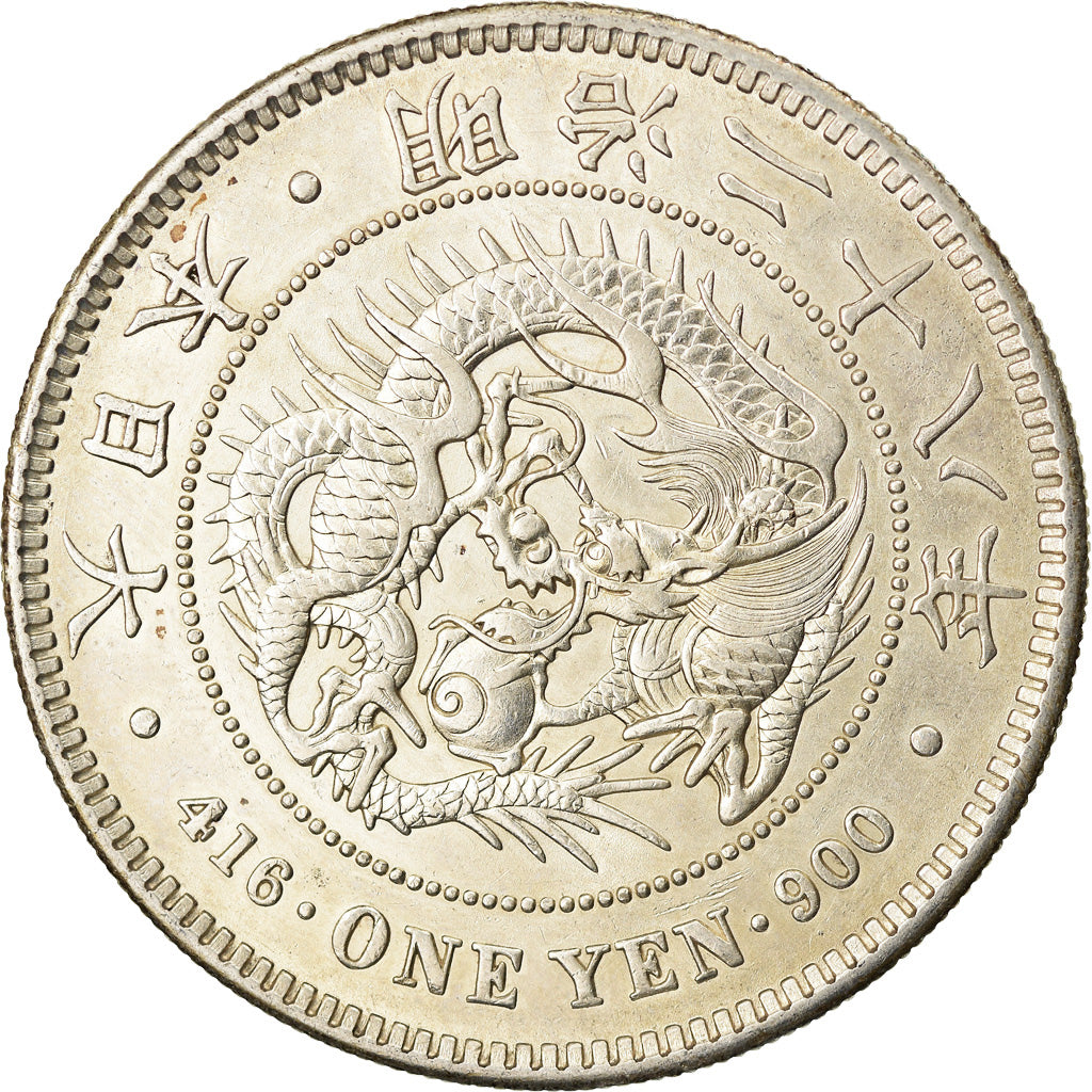 Coin, Japan, Mutsuhito, Yen, 1895, AU(55-58), Silver, KM:A25.3