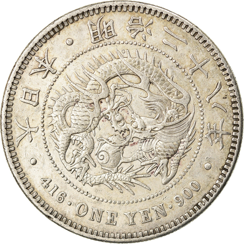 Munten, Japan, Mutsuhito, Yen, 1895, ZF+, Zilver, KM:A25.3