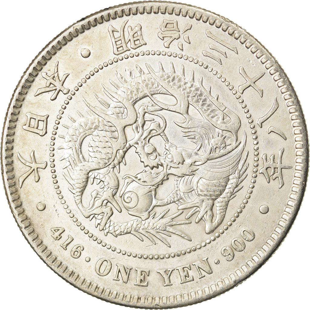 Moneta, Giappone, Mutsuhito, Yen, 1905, BB+, Argento, KM:A25.3