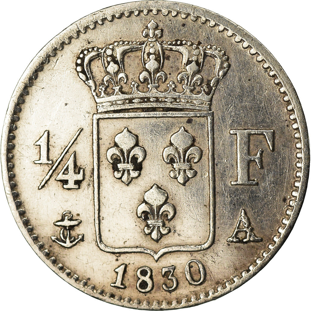 Münze, Frankreich, Charles X, 1/4 Franc, 1830, Paris, SS+, Silber, KM:722.1