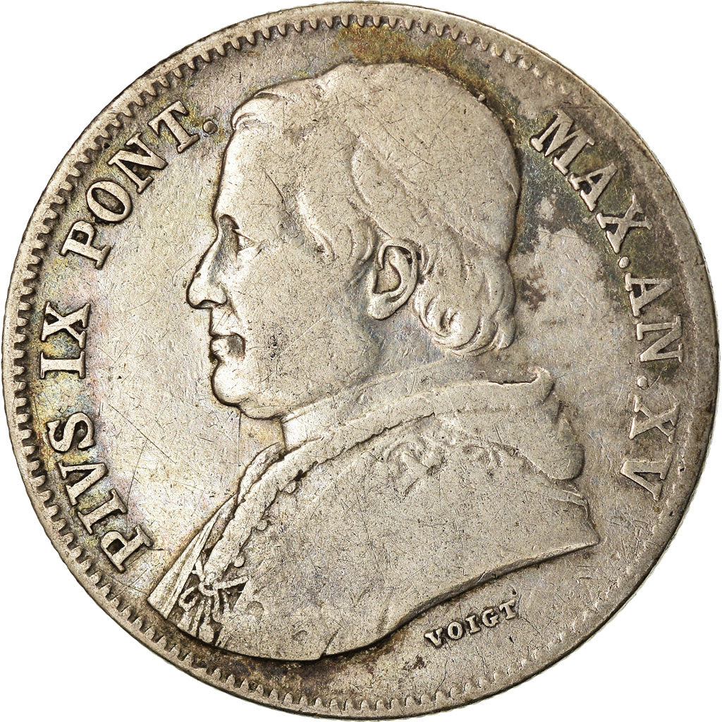 Münze, Italien Staaten, PAPAL STATES, Pius IX, 20 Baiocchi, 1860, Rome, S+
